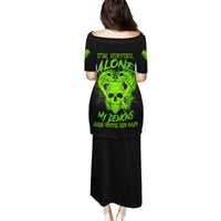 I'm Never Alone Skull Demon Family Matching Puletasi Dress and Hawaiian Shirt - Wonder Print Shop