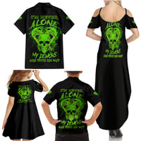 I'm Never Alone Skull Demon Family Matching Summer Maxi Dress and Hawaiian Shirt - Wonder Print Shop