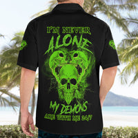 I'm Never Alone Skull Demon Hawaiian Shirt - Wonder Print Shop