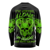 I'm Never Alone Skull Demon Long Sleeve Shirt - Wonder Print Shop