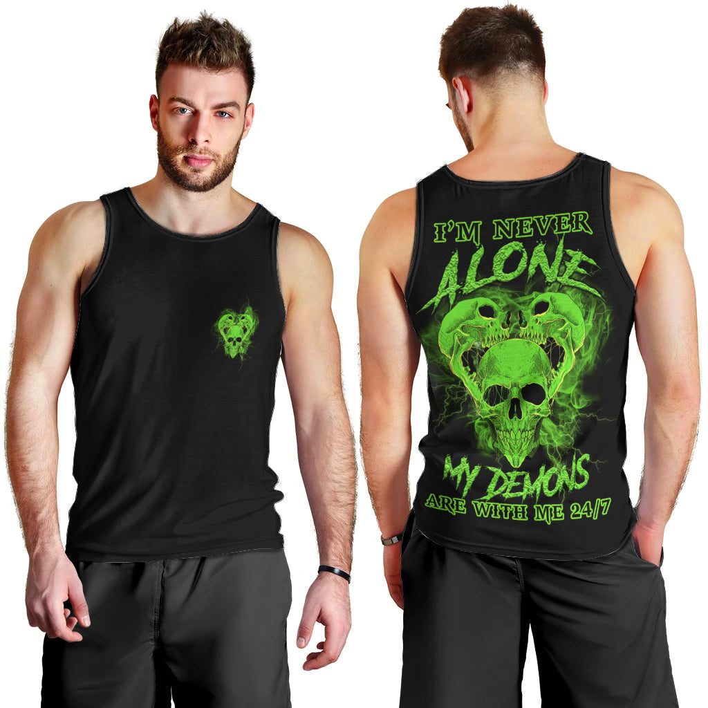 I'm Never Alone Skull Demon Men Tank Top - Wonder Print Shop