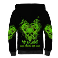 I'm Never Alone Skull Demon Sherpa Hoodie - Wonder Print Shop