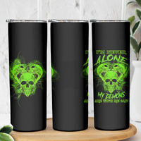 I'm Never Alone Skull Demon Skinny Tumbler - Wonder Print Shop