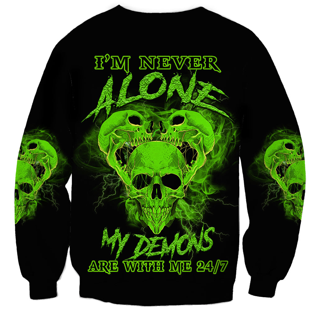 I'm Never Alone Skull Demon Sweatshirt - Wonder Print Shop