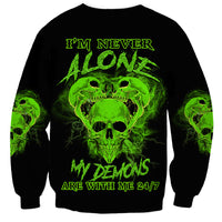 I'm Never Alone Skull Demon Sweatshirt - Wonder Print Shop
