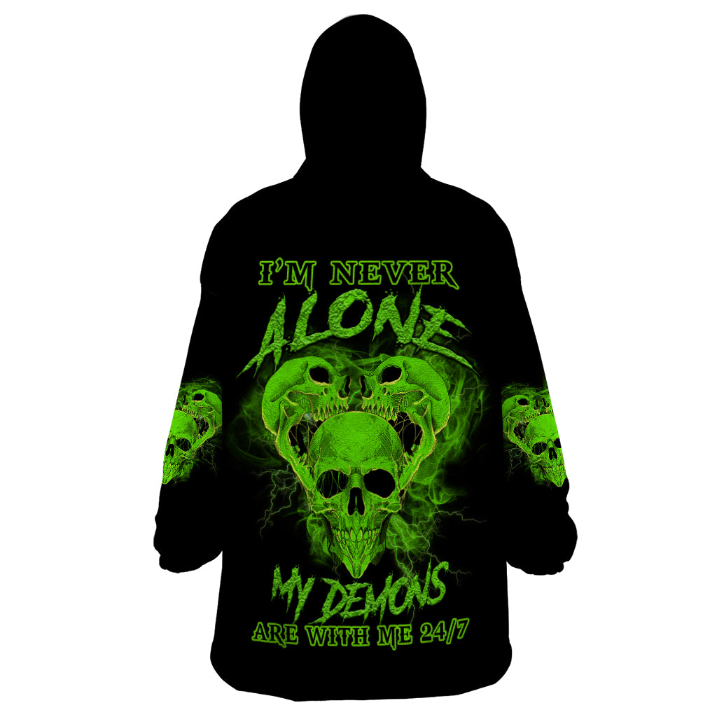I'm Never Alone Skull Demon Wearable Blanket Hoodie - Wonder Print Shop