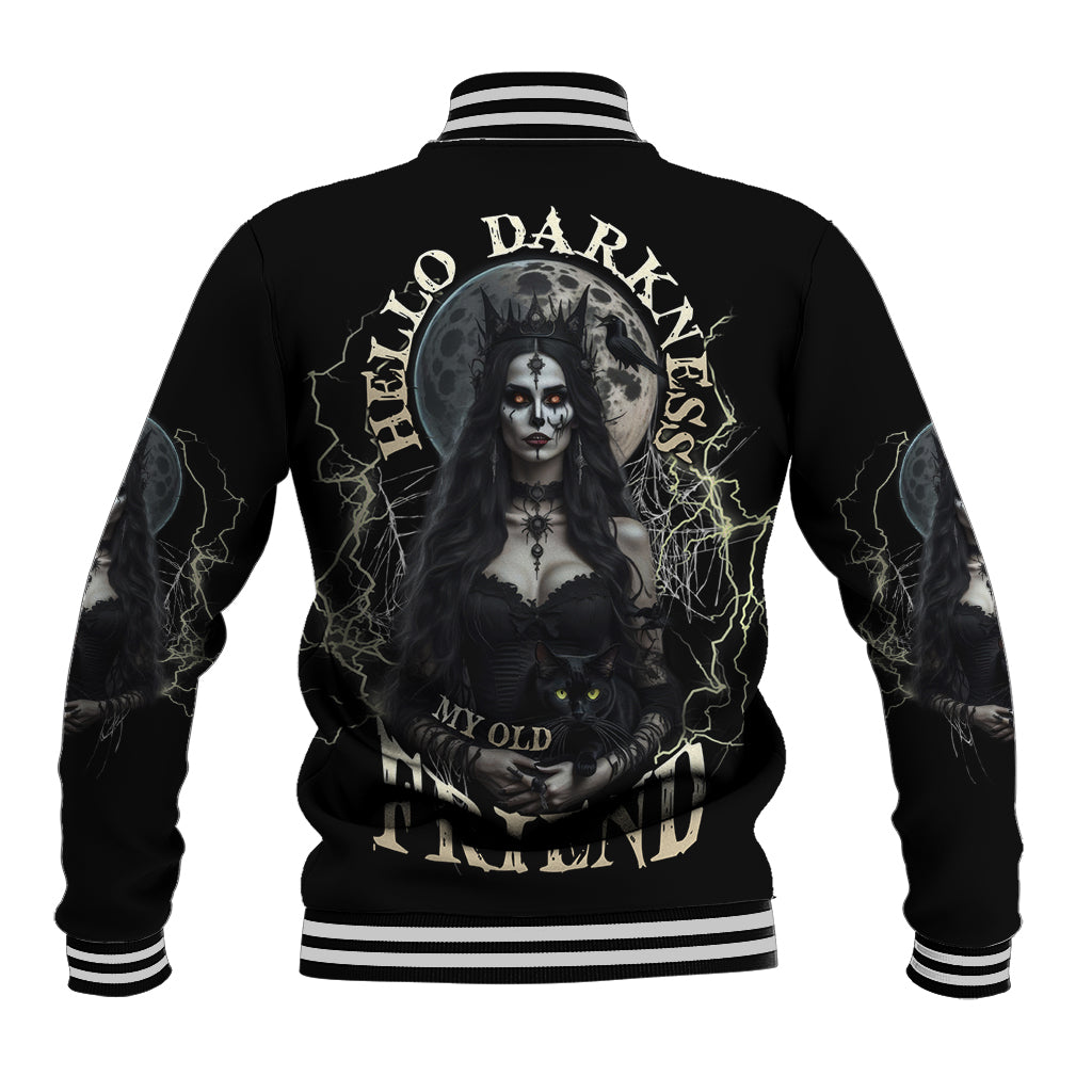 Hello Darkness My Old Friend Halloween Witch Baseball Jacket - Wonder Print Shop