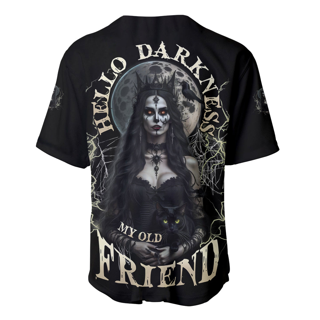 Hello Darkness My Old Friend Halloween Witch Baseball Jersey - Wonder Print Shop