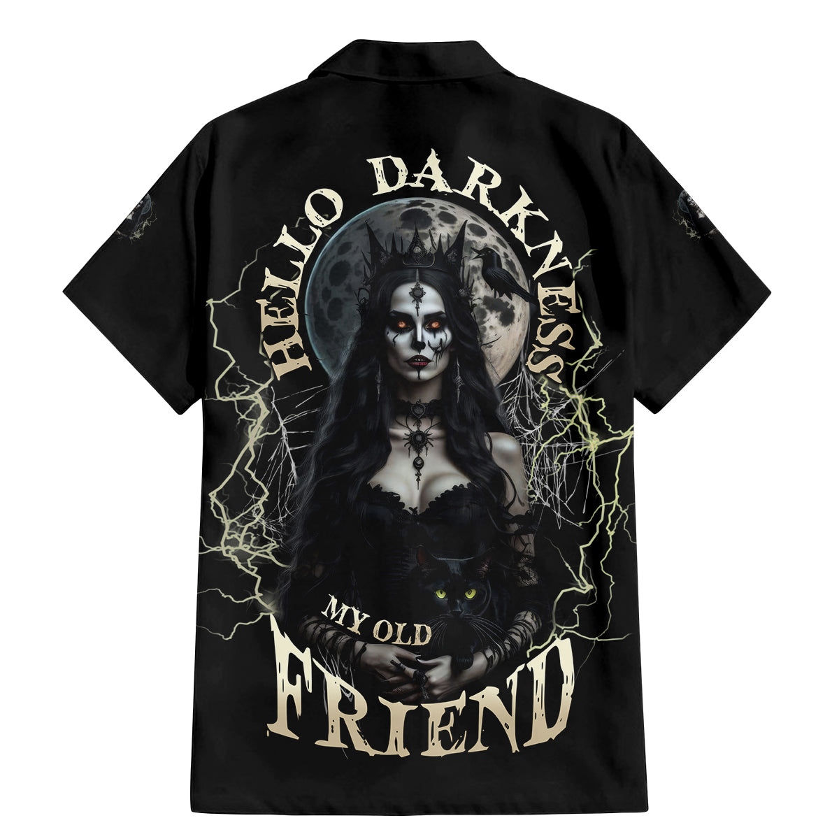 Hello Darkness My Old Friend Halloween Witch Family Matching Mermaid Dress and Hawaiian Shirt - Wonder Print Shop