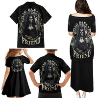 Hello Darkness My Old Friend Halloween Witch Family Matching Puletasi Dress and Hawaiian Shirt - Wonder Print Shop