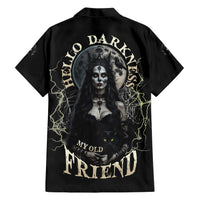 Hello Darkness My Old Friend Halloween Witch Family Matching Short Sleeve Bodycon Dress and Hawaiian Shirt - Wonder Print Shop