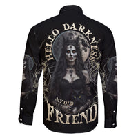 Hello Darkness My Old Friend Halloween Witch Family Matching Short Sleeve Bodycon Dress and Hawaiian Shirt - Wonder Print Shop