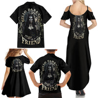 Hello Darkness My Old Friend Halloween Witch Family Matching Summer Maxi Dress and Hawaiian Shirt - Wonder Print Shop