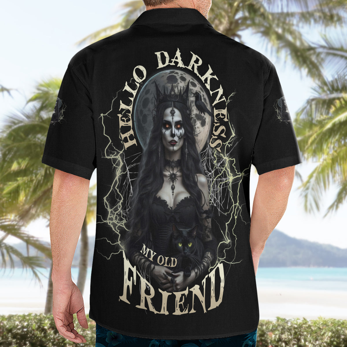 Hello Darkness My Old Friend Halloween Witch Hawaiian Shirt - Wonder Print Shop