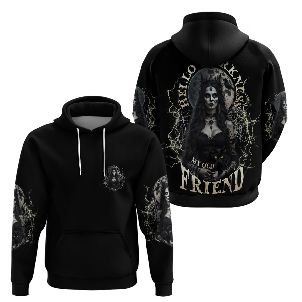 Hello Darkness My Old Friend Halloween Witch Hoodie - Wonder Print Shop