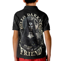 Hello Darkness My Old Friend Halloween Witch Kid Polo Shirt - Wonder Print Shop