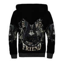 Hello Darkness My Old Friend Halloween Witch Sherpa Hoodie - Wonder Print Shop