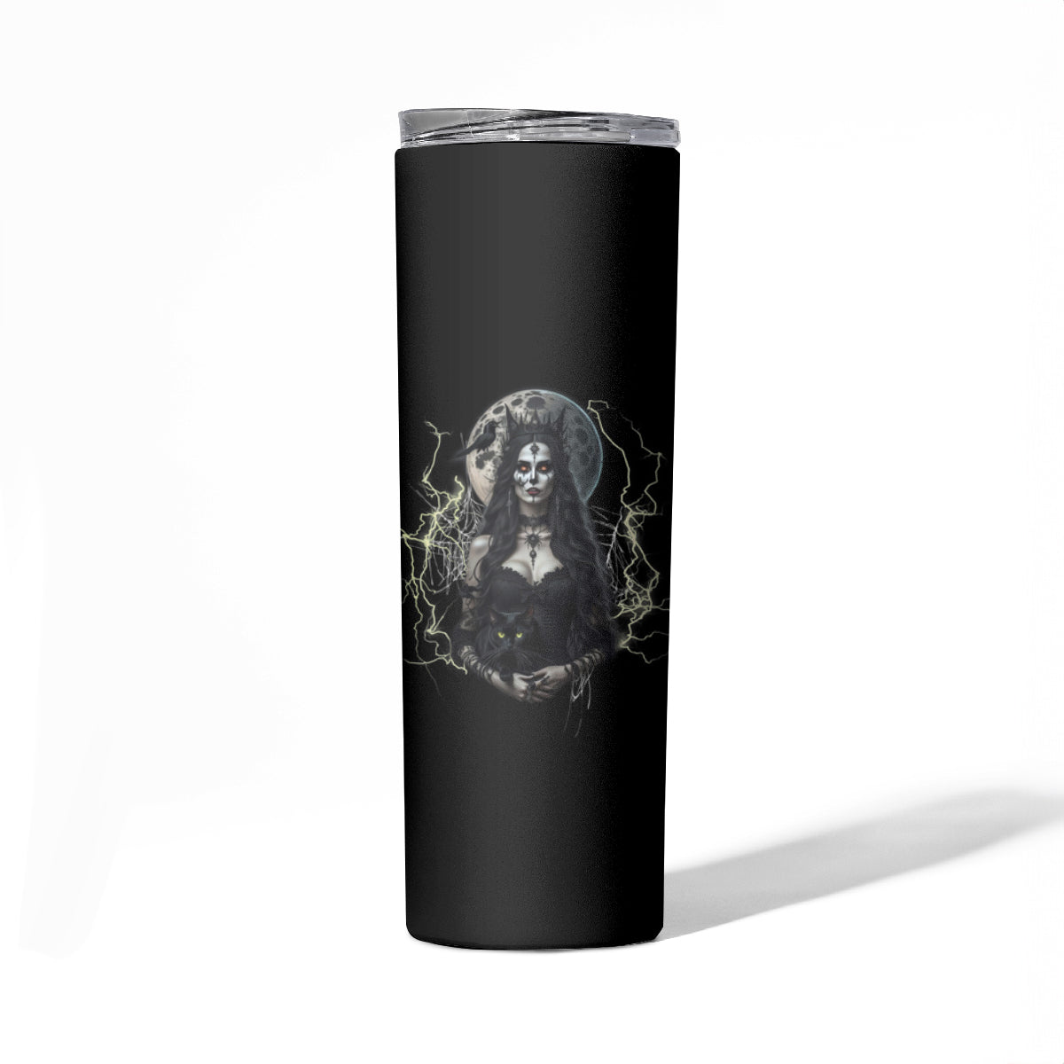 Hello Darkness My Old Friend Halloween Witch Skinny Tumbler - Wonder Print Shop