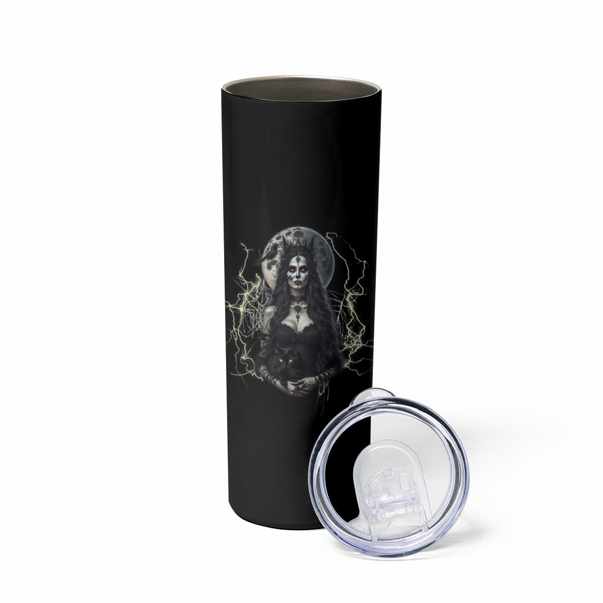 Hello Darkness My Old Friend Halloween Witch Skinny Tumbler - Wonder Print Shop