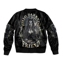 Hello Darkness My Old Friend Halloween Witch Sleeve Zip Bomber Jacket - Wonder Print Shop
