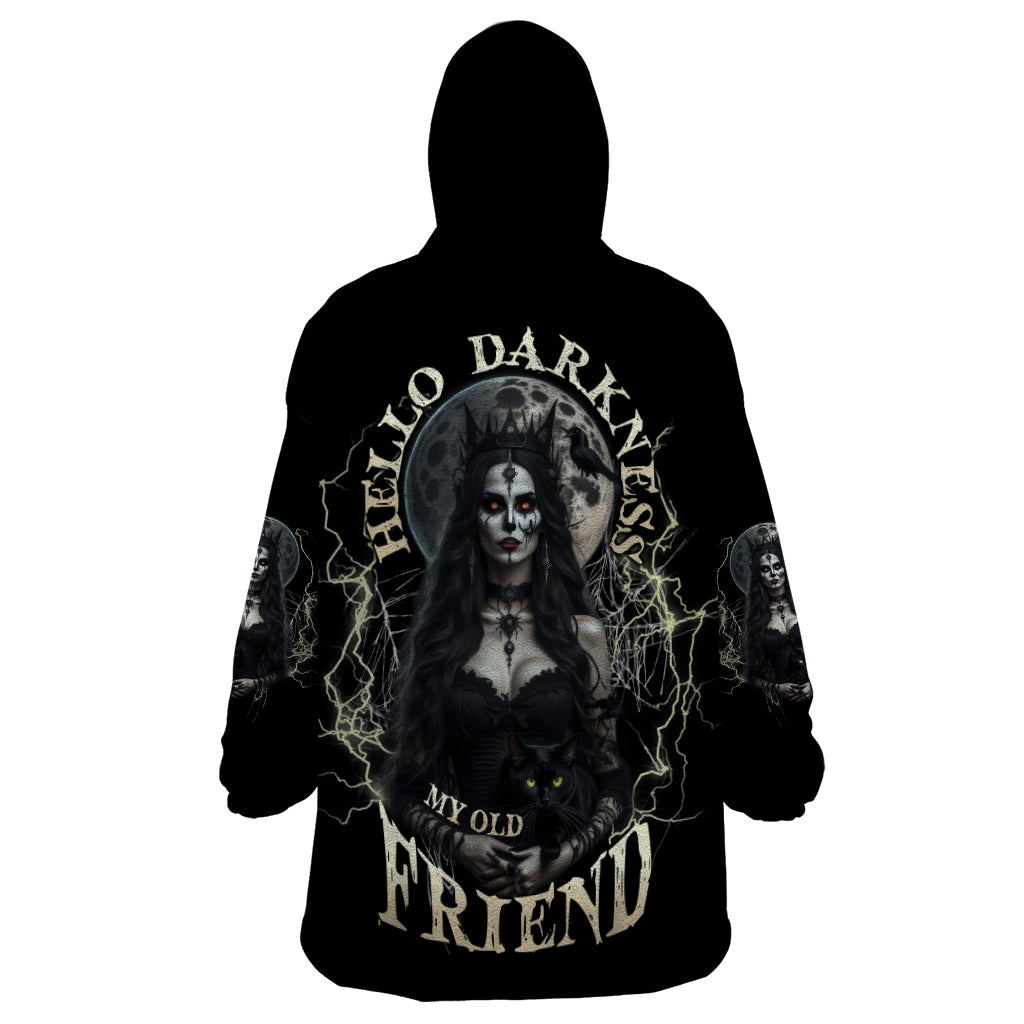 Hello Darkness My Old Friend Halloween Witch Wearable Blanket Hoodie - Wonder Print Shop