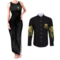 I'm Not Anti-social Mad Skull Couples Matching Tank Maxi Dress and Long Sleeve Button Shirt - Wonder Print Shop