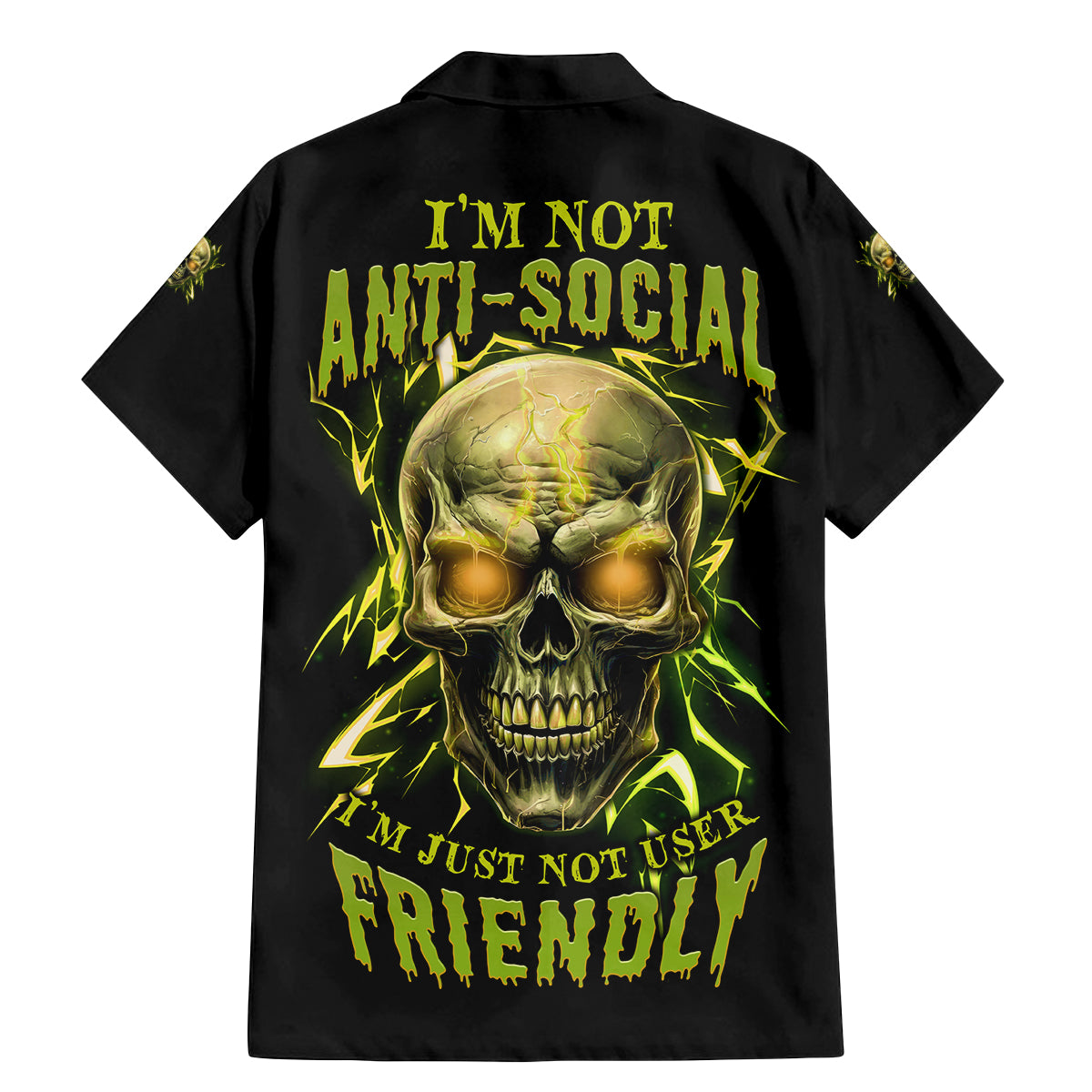 I'm Not Anti-social Mad Skull Family Matching Mermaid Dress and Hawaiian Shirt - Wonder Print Shop