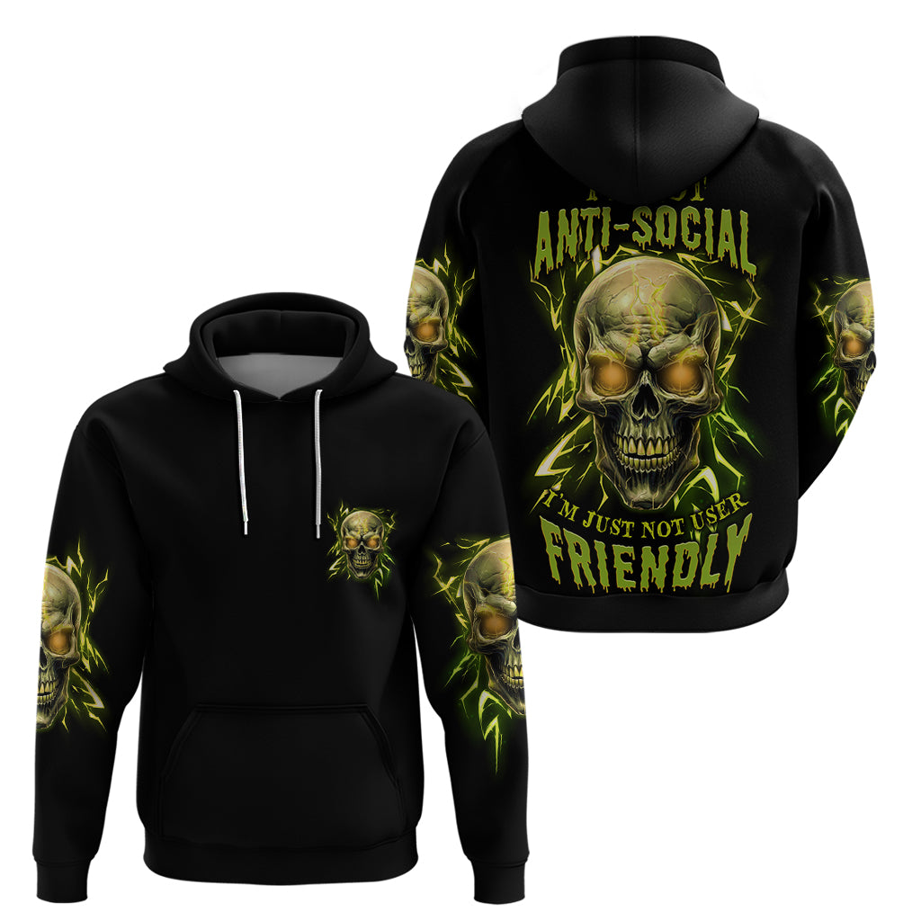 I'm Not Anti-social Mad Skull Hoodie - Wonder Print Shop