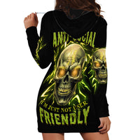I'm Not Anti-social Mad Skull Hoodie Dress - Wonder Print Shop