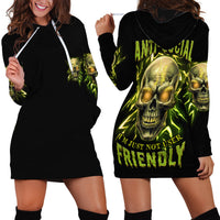 I'm Not Anti-social Mad Skull Hoodie Dress - Wonder Print Shop