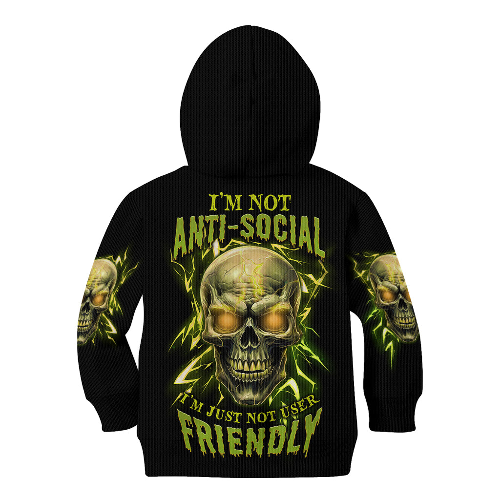 I'm Not Anti-social Mad Skull Kid Hoodie - Wonder Print Shop