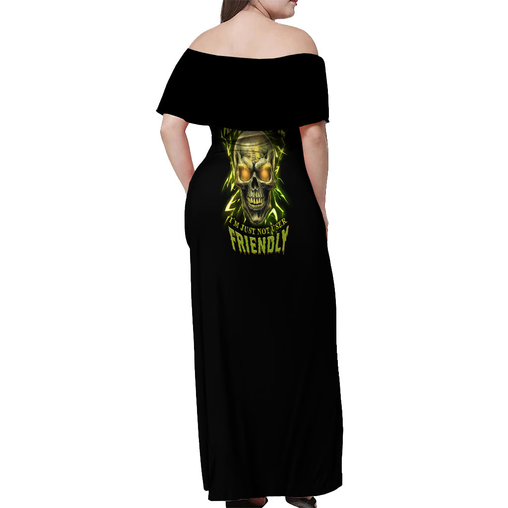 I'm Not Anti-social Mad Skull Off Shoulder Maxi Dress - Wonder Print Shop