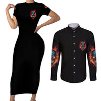 I'll Put You In The Trunk Couples Matching Short Sleeve Bodycon Dress and Long Sleeve Button Shirt - Wonder Print Shop