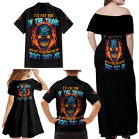 I'll Put You In The Trunk Family Matching Off Shoulder Maxi Dress and Hawaiian Shirt - Wonder Print Shop