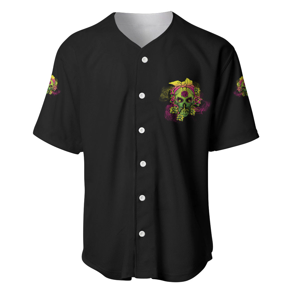 I'm A B With A Low Bullshit Tolerance Don't Try Me Baseball Jersey - Wonder Print Shop
