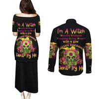 I'm A B With A Low Bullshit Tolerance Don't Try Me Couples Matching Puletasi Dress and Long Sleeve Button Shirt - Wonder Print Shop