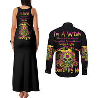 I'm A B With A Low Bullshit Tolerance Don't Try Me Couples Matching Tank Maxi Dress and Long Sleeve Button Shirt - Wonder Print Shop