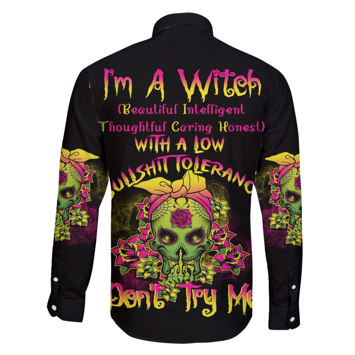 I'm A B With A Low Bullshit Tolerance Don't Try Me Family Matching Off Shoulder Short Dress and Hawaiian Shirt - Wonder Print Shop