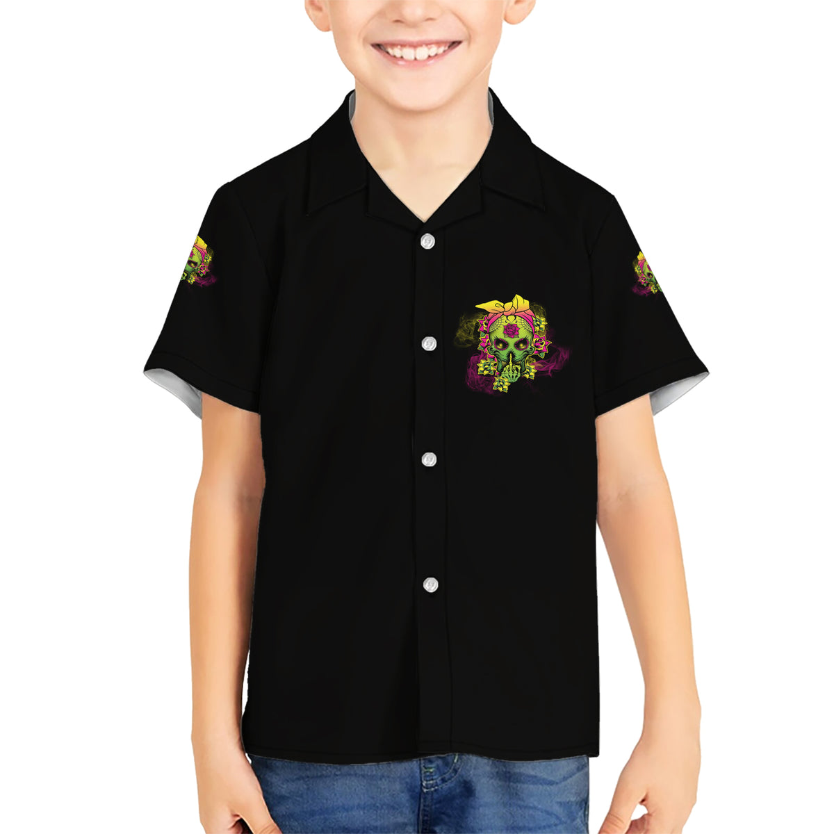 I'm A B With A Low Bullshit Tolerance Don't Try Me Kid Hawaiian Shirt - Wonder Print Shop