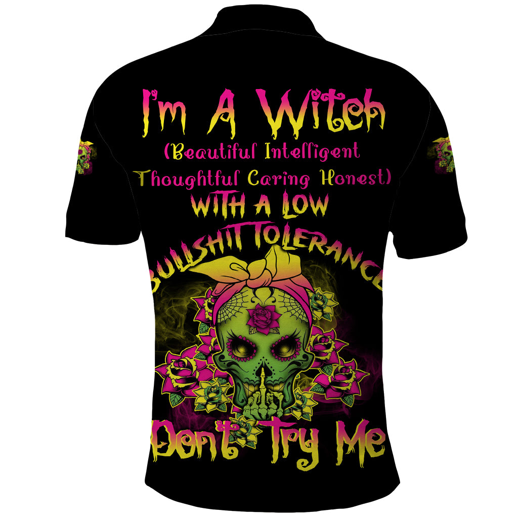I'm A B With A Low Bullshit Tolerance Don't Try Me Polo Shirt - Wonder Print Shop