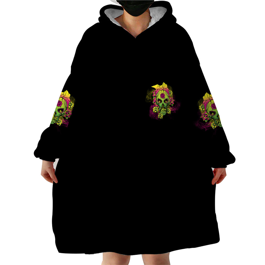 I'm A B With A Low Bullshit Tolerance Don't Try Me Wearable Blanket Hoodie - Wonder Print Shop