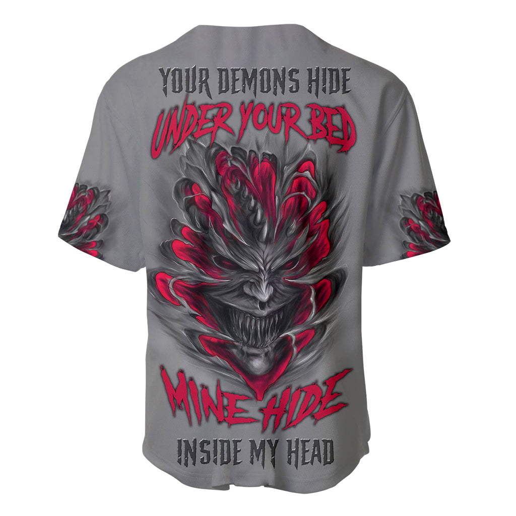 Your Demons Hide Under Your Bed Baseball Jersey - Wonder Print Shop