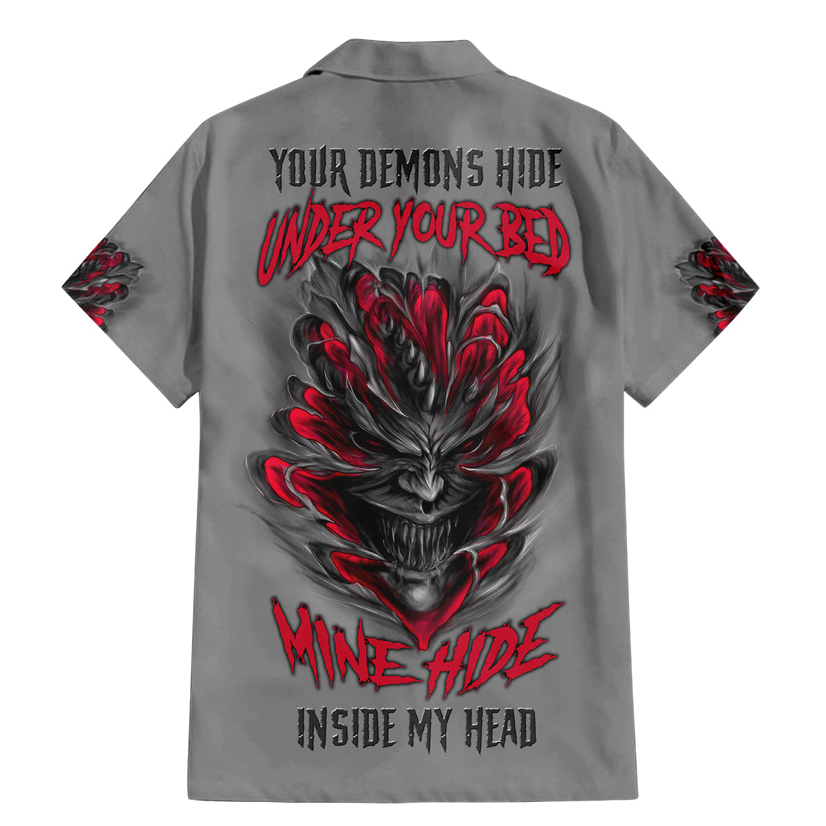 Your Demons Hide Under Your Bed Family Matching Mermaid Dress and Hawaiian Shirt - Wonder Print Shop