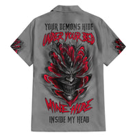 Your Demons Hide Under Your Bed Family Matching Off Shoulder Maxi Dress and Hawaiian Shirt - Wonder Print Shop