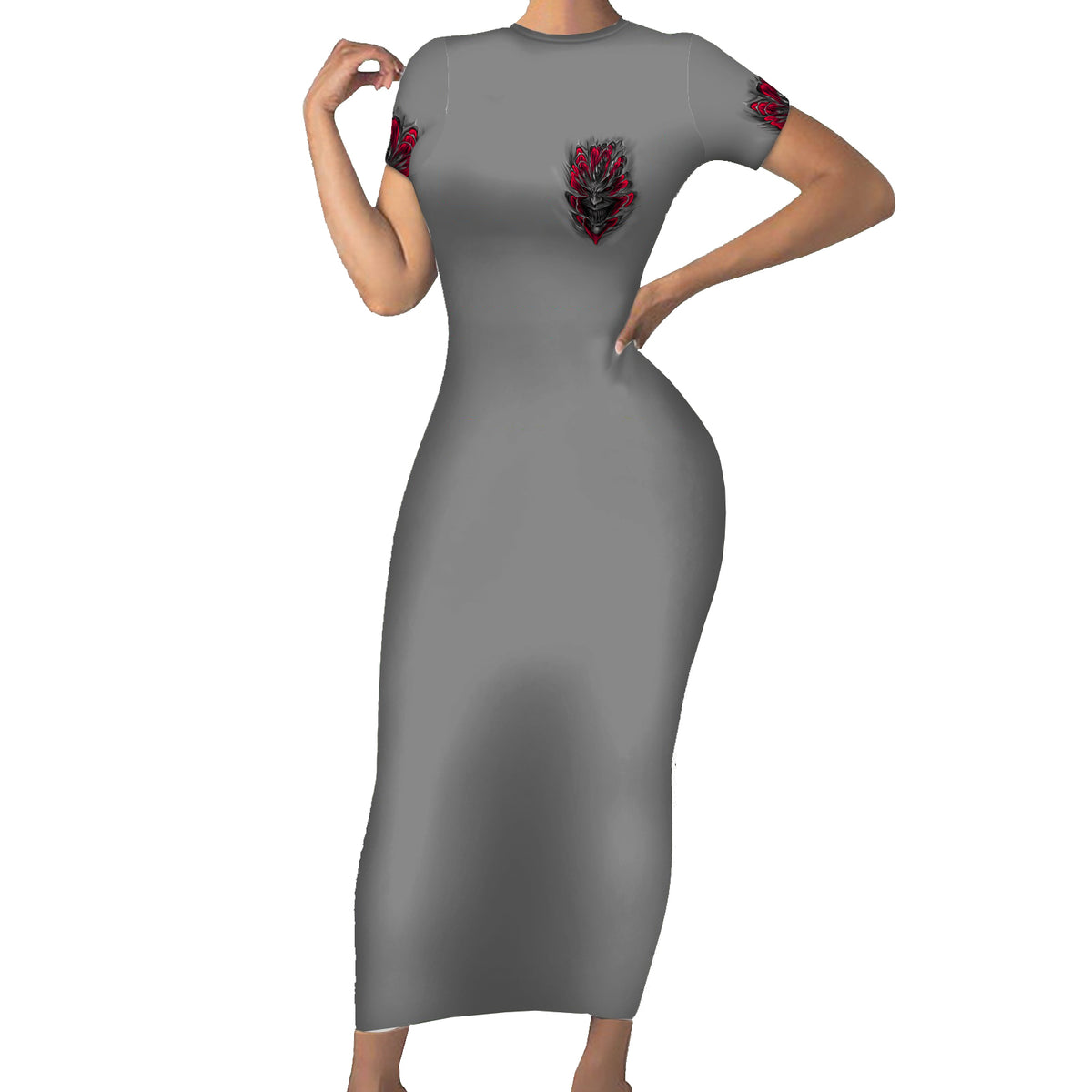 Your Demons Hide Under Your Bed Family Matching Short Sleeve Bodycon Dress and Hawaiian Shirt - Wonder Print Shop