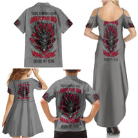 Your Demons Hide Under Your Bed Family Matching Summer Maxi Dress and Hawaiian Shirt - Wonder Print Shop