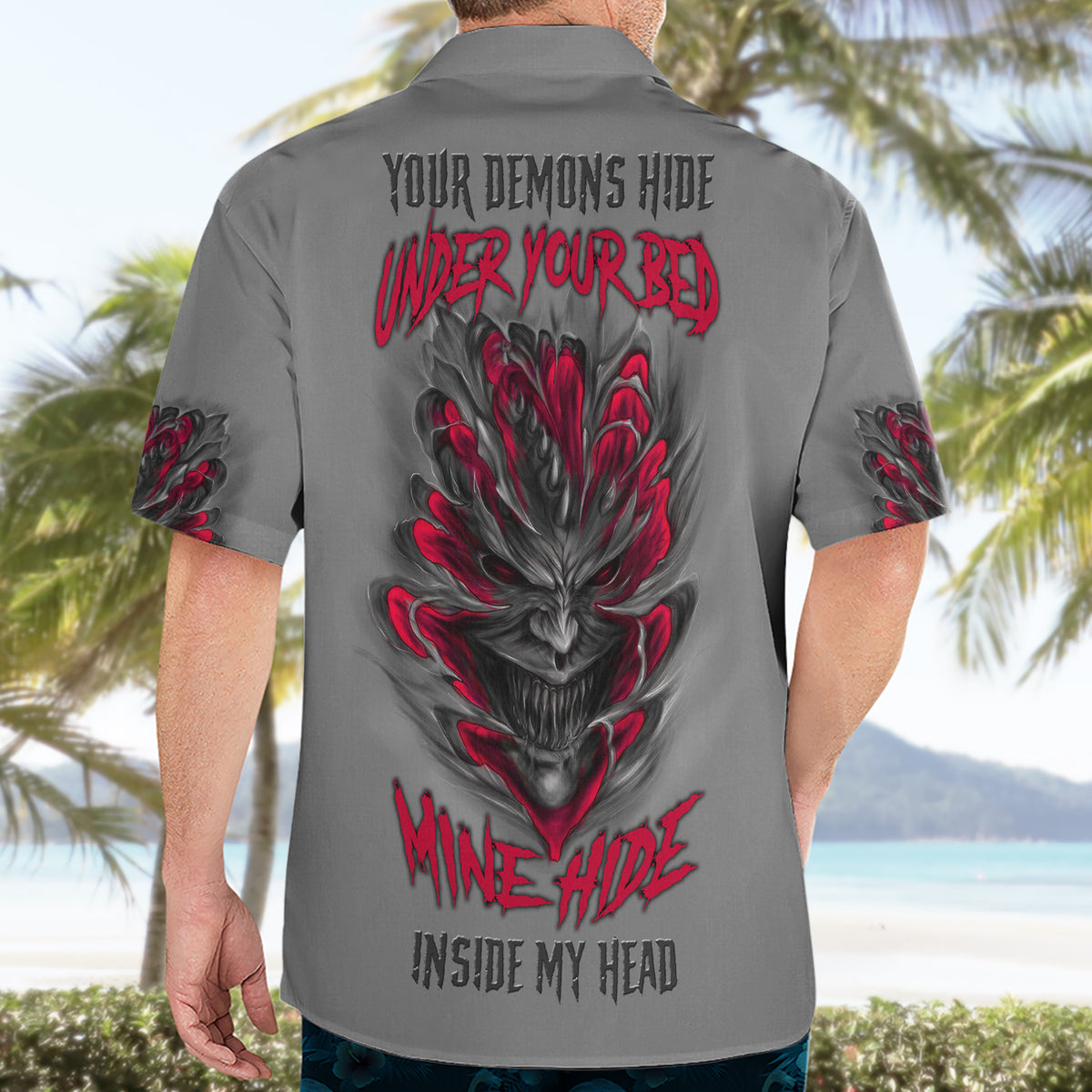 Your Demons Hide Under Your Bed Hawaiian Shirt - Wonder Print Shop