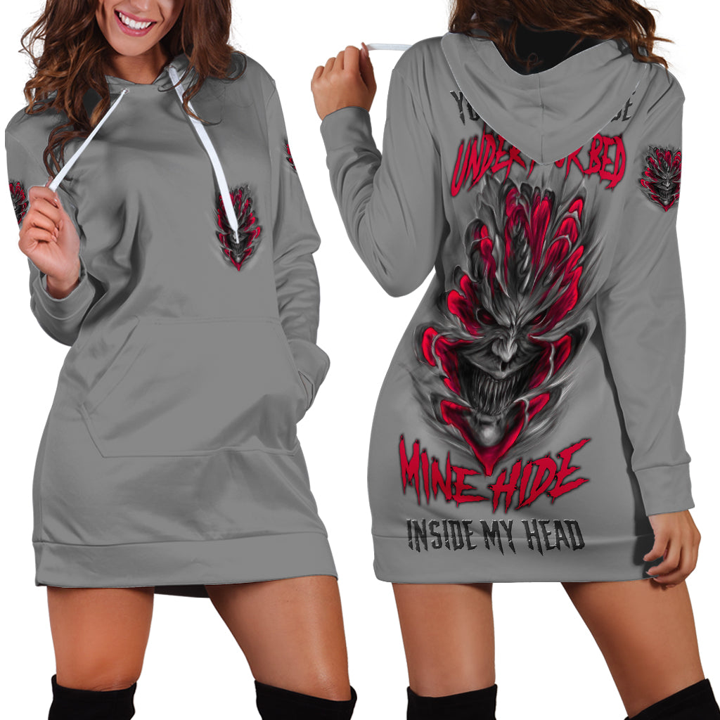 Your Demons Hide Under Your Bed Hoodie Dress - Wonder Print Shop