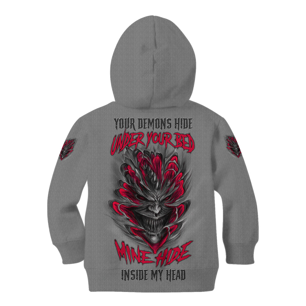 Your Demons Hide Under Your Bed Kid Hoodie - Wonder Print Shop