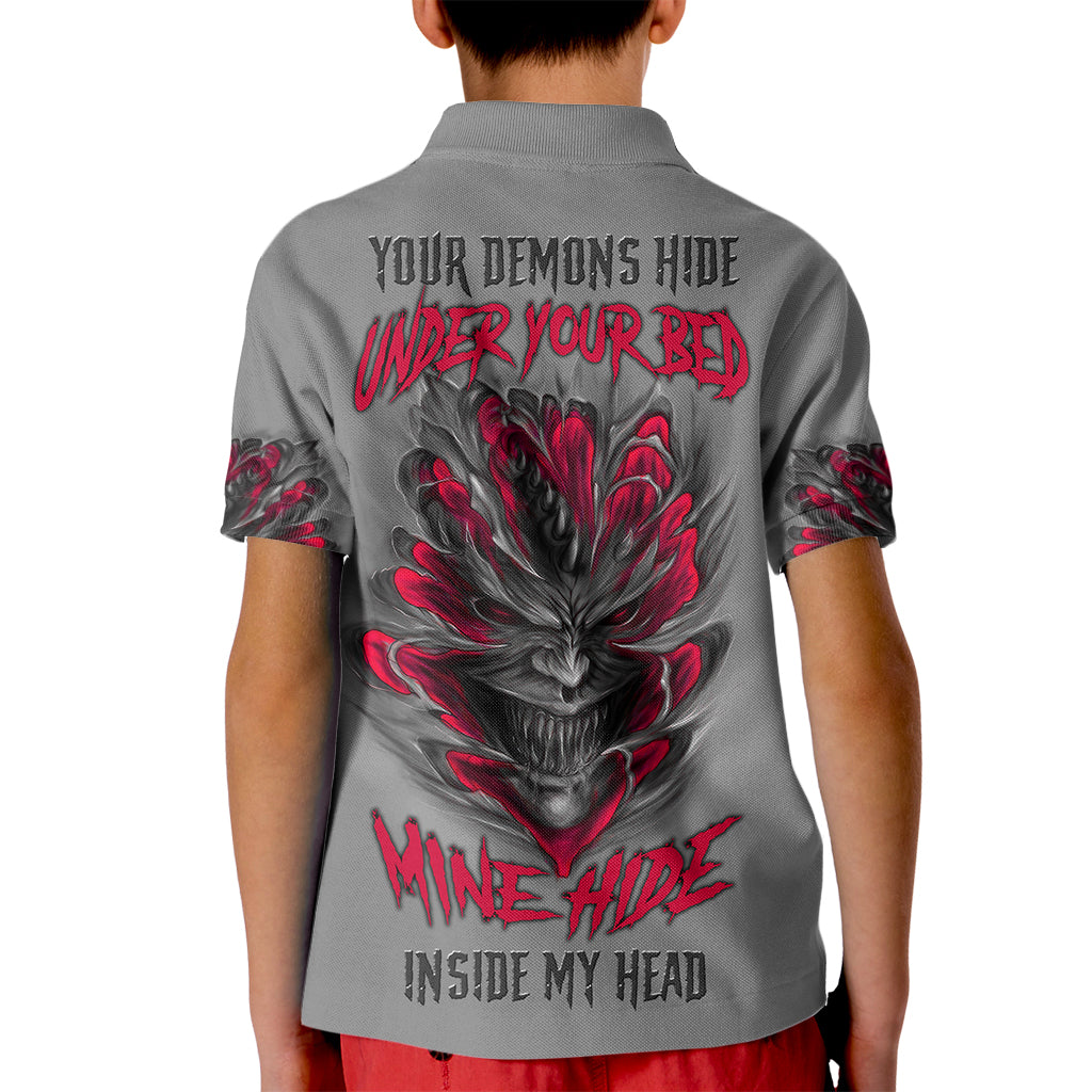 Your Demons Hide Under Your Bed Kid Polo Shirt - Wonder Print Shop